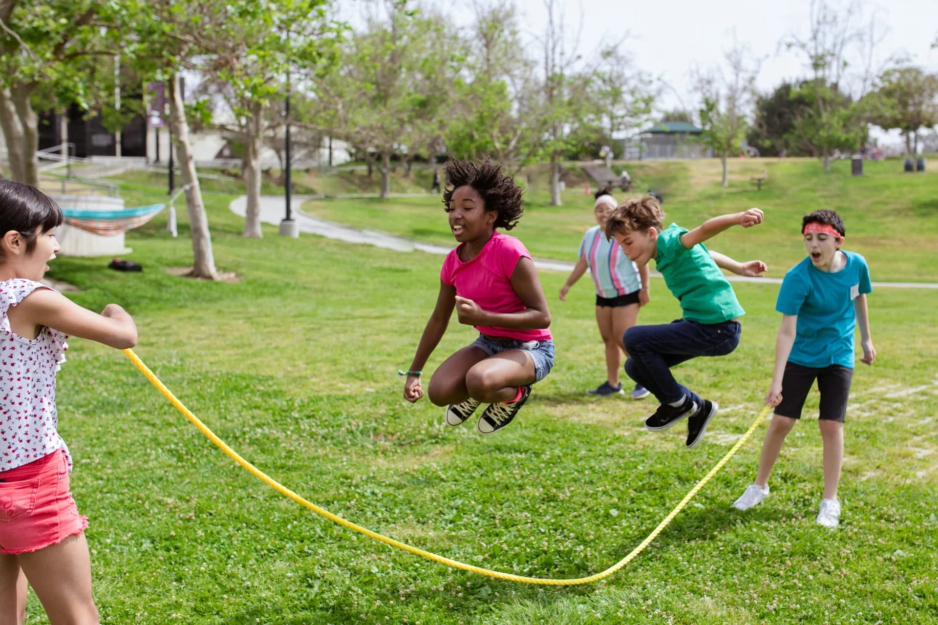 Campers playing